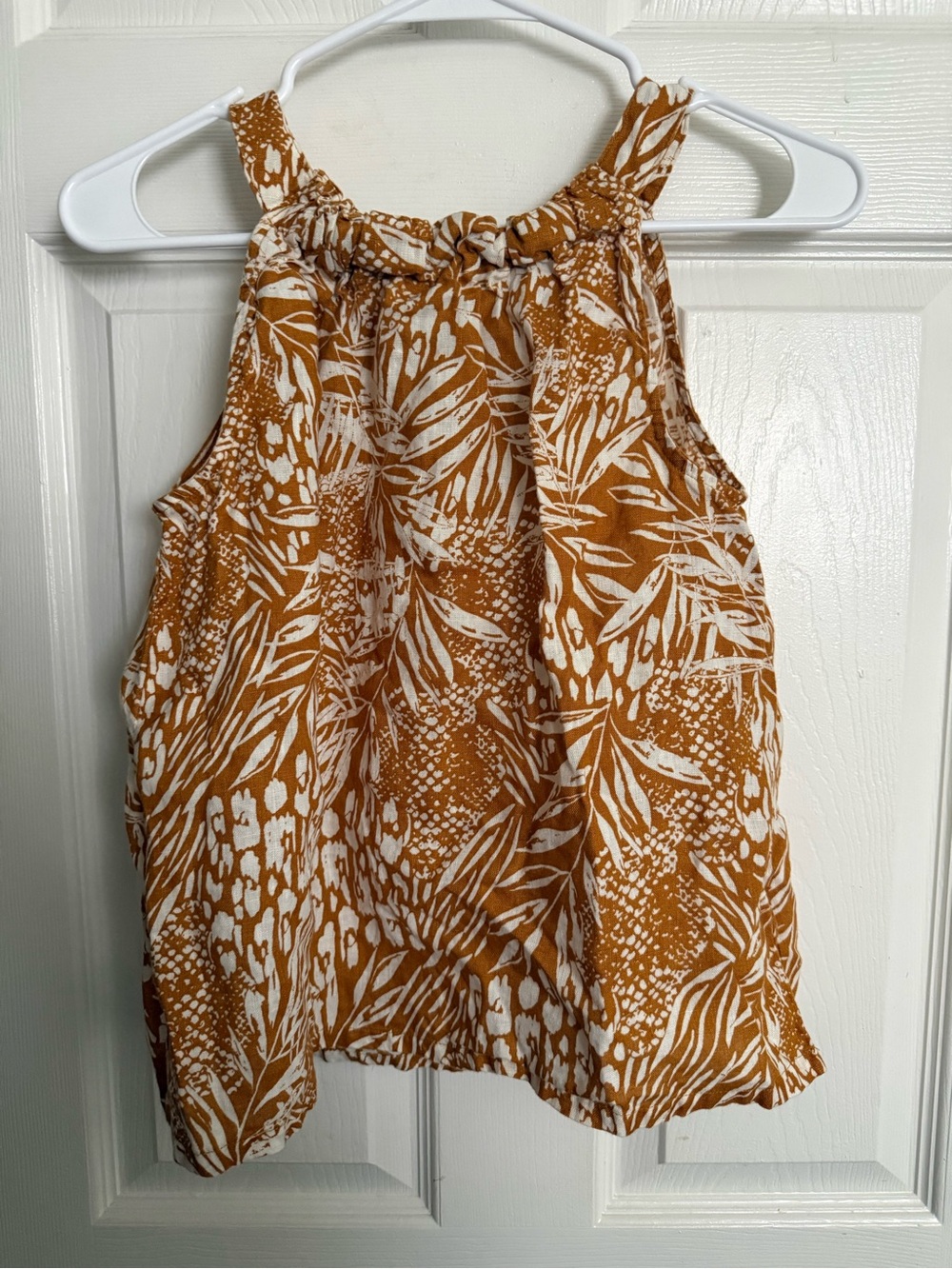 Christian Siriano Rust and White Halter Tank